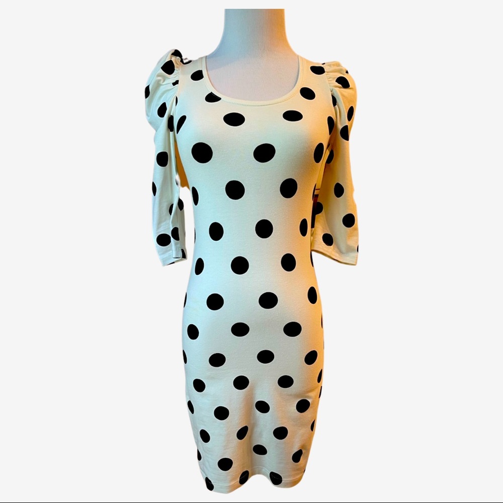 Divided Polka Dot Bodycon Mini Dress